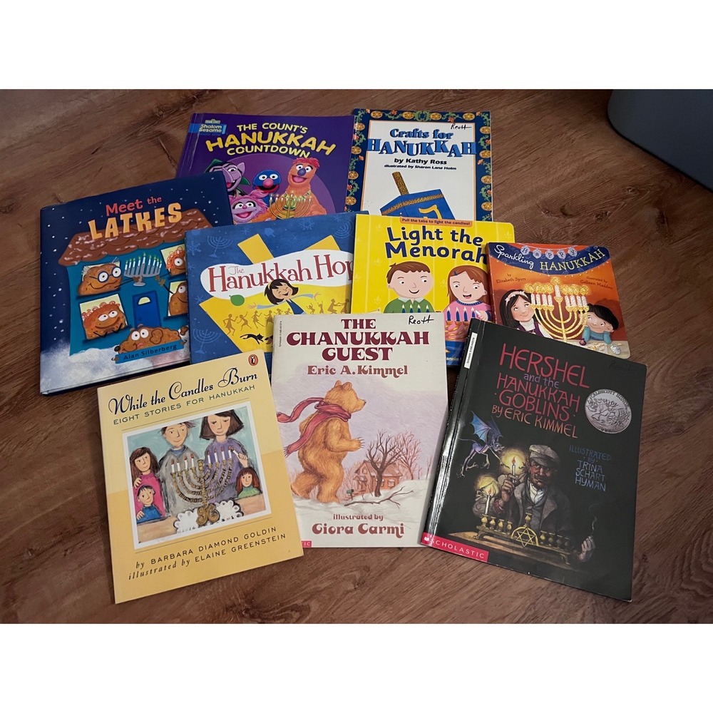 Hanukkah Kids Books Lot 10 Jewish Holiday Hershel Goblins Sesame Menorah EUC